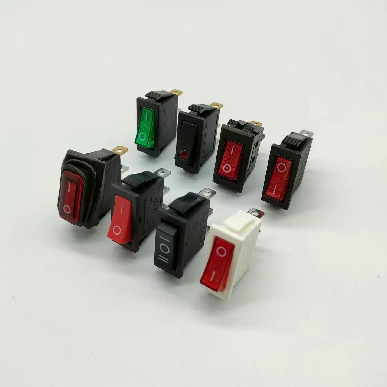 kcd1-4帶燈二檔三檔船型開(kāi)關(guān)2腳4腳6腳船形翹板開(kāi)關(guān)機(jī)械設(shè)備按鈕-阿里